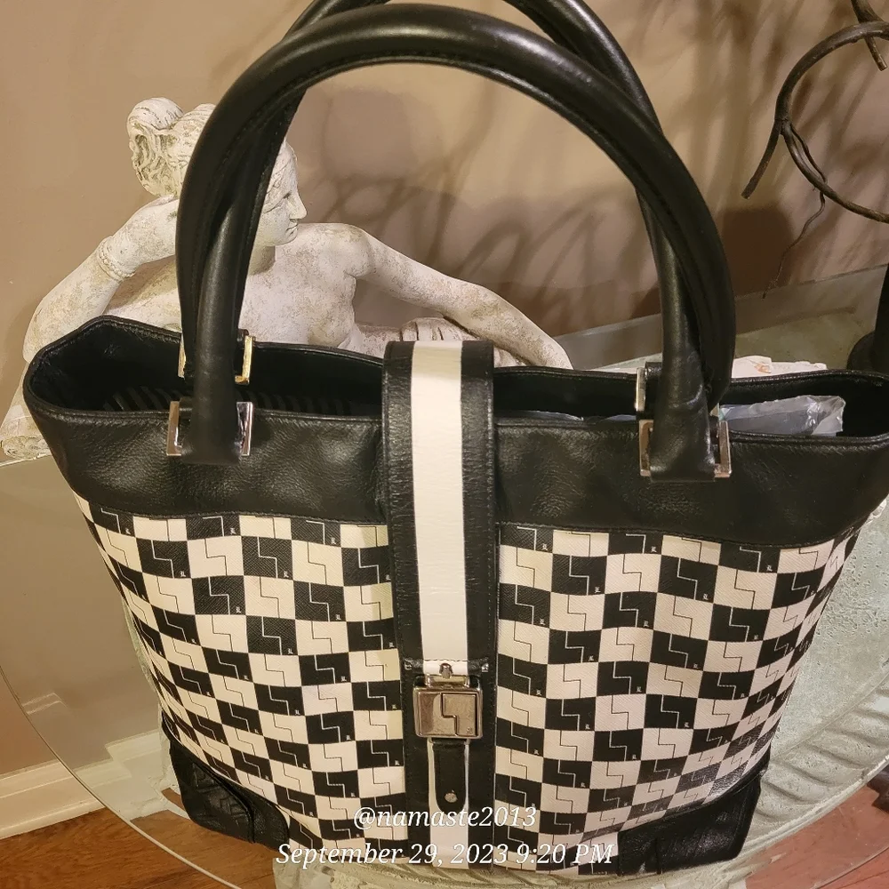 L.A.M.B. Gwen Stefani Westfield Checkerboard Tote Luxury Designer Handbag #523 - Picture 7 of 17